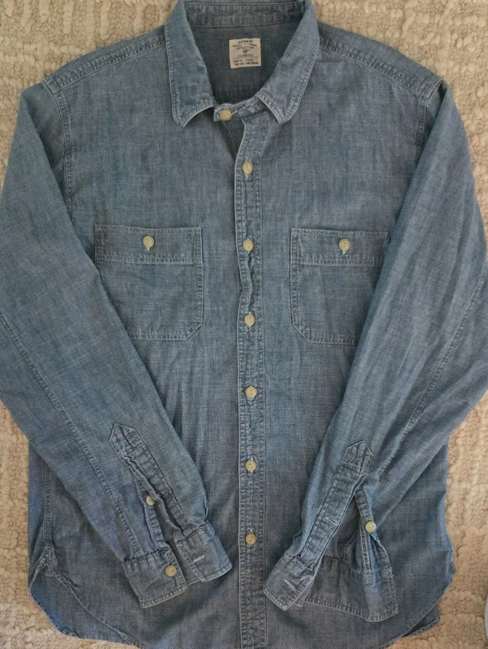 J.Crew Men M Heritage Cotton Chambray Utility Work Shirt Medium